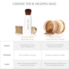 Amazing Base Loose Mineral Powder refillable Brush sammenlikning mellom Amazing Base variantene