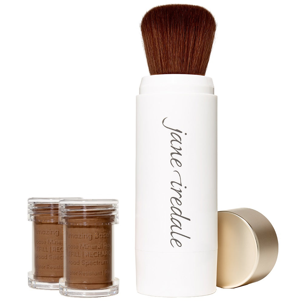 Amazing Base Loose Mineral Powder refillable Brush mahogany kost